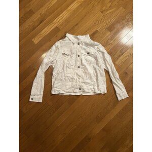 Pale Sky Gemi Linen Trucker Jacket White Lightweight Casual Women’s Layer Size M